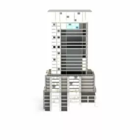 Hotel Building At Night 3d model