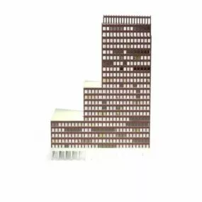 Office Block At Night 3d model