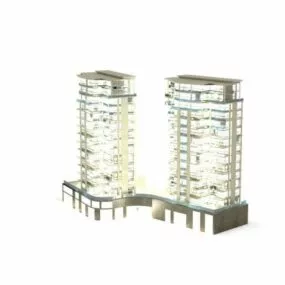 Residential Area Night 3d model