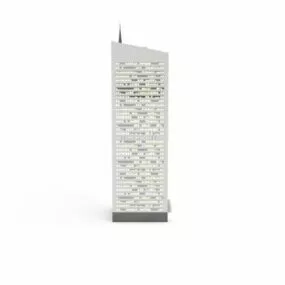 Tall Office Building At Night 3d model