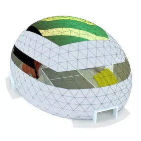 Futuristic Stadium Building 3d model