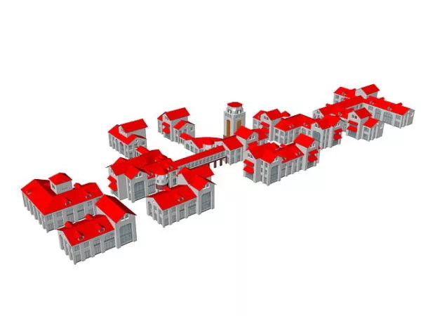 Red House Residential District 3d model Red House Residential District 3d model