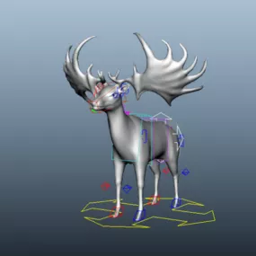 Irish Elk Rig 3d model