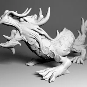 Japanese Dragon Sculpture 3d model