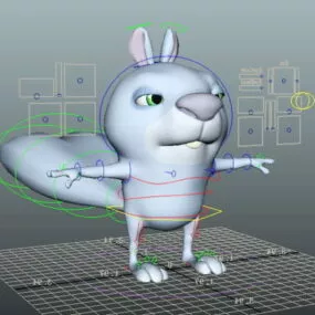 Blue Squirrel Rig 3d model