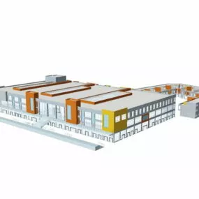 Large Supermarket Building 3d model