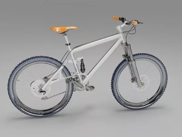 Yellow European Bicycle 3d model