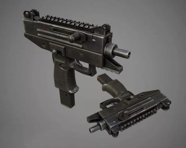 Lowpoly Submachine Gun Mp5k 3d model