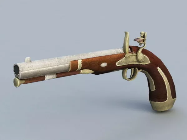 Flintlock Pistol 3d model Flintlock Pistol 3d model