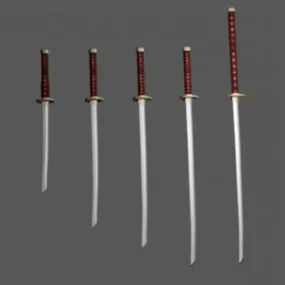 Japanese Katana Swords 3d model