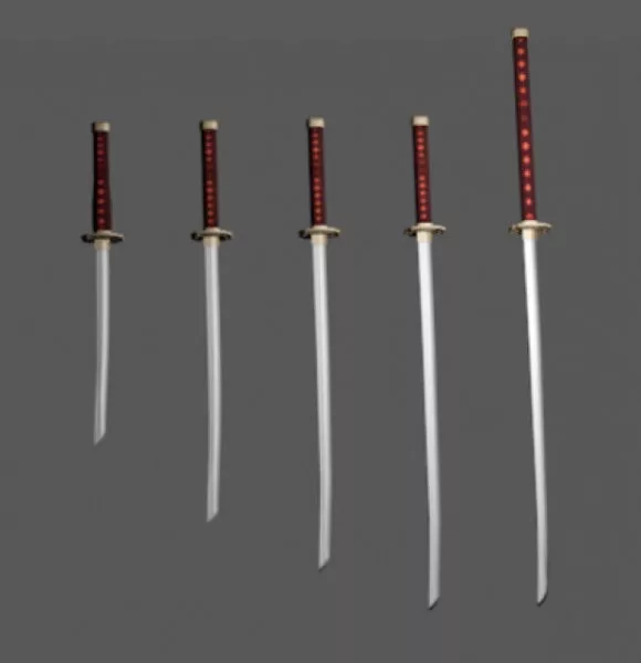 Japanese Katana Swords 3d model Japanese Katana Swords 3d model