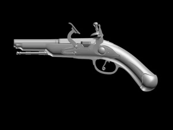 Flintlock Pistol 3d model Flintlock Pistol 3d model