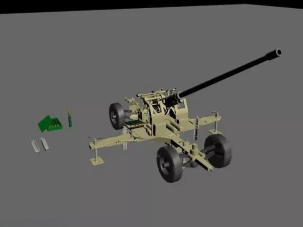 Ww2 Artillery 3d model Ww2 Artillery 3d model