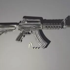 M4 Carbine With Bullet 3d model