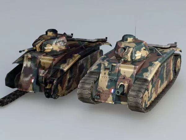 Ww2 French Char B1 Tanks 3d model Ww2 French Char B1 Tanks 3d model