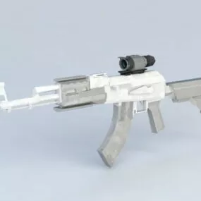 Assault Rifle With Laser Scope 3d model