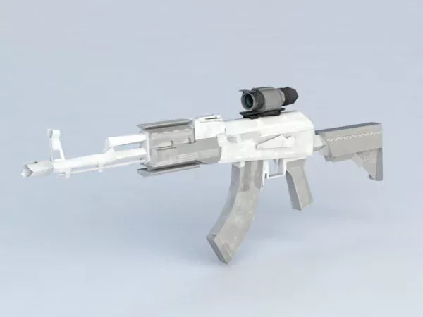 Assault Rifle With Laser Scope 3d model Assault Rifle With Laser Scope 3d model