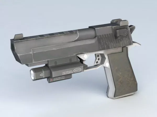 Beretta M9 Pistol With Ammo Shell 3d model