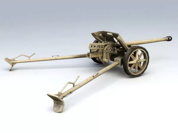 German 88mm Anti Tank Artillery 3d model