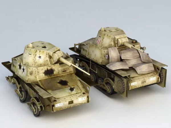 Ww2 L6/40 Tank Wreck 3d model Ww2 L6/40 Tank Wreck 3d model