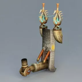 Cartoon Catapult 3d model