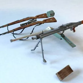 Guns Firearms Weapon Collection 3d model