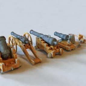 Antique Military Cannons 3d model