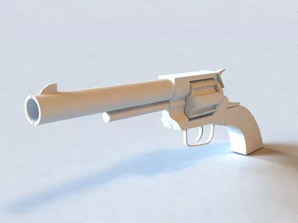 Revolver Gun With Bullets 3d model
