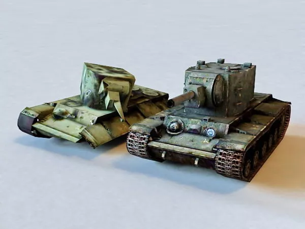 Destroyed Kv-2 Tank 3d model Destroyed Kv-2 Tank 3d model