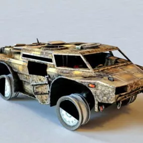 Damaged Armoured Car 3d model