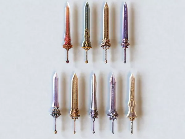 Medieval Greatsword Collection 3d model Medieval Greatsword Collection 3d model