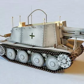 German Grille Artillery 3d model