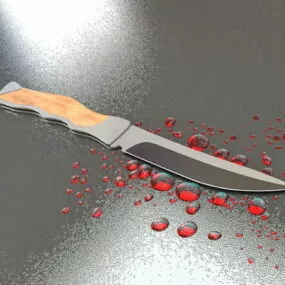 Knife With Blood 3d model