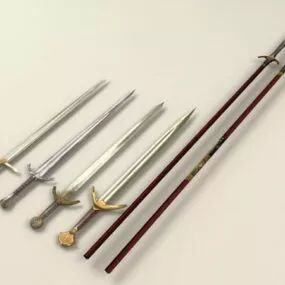Spears And Swords 3d model