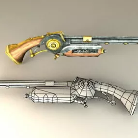 Antique Flintlock Pistol 3d model