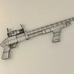 Shotgun With Scope 3d model