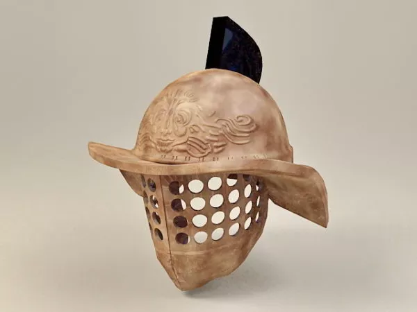 Male Character With Warrior Helmet 3d model