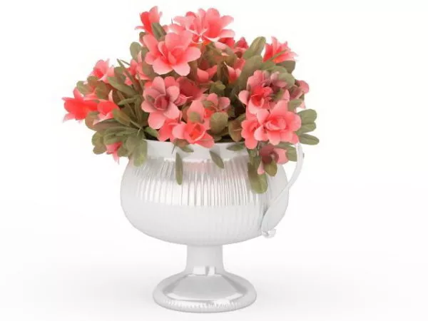 Pink Flowers In Vase 3d model Pink Flowers In Vase 3d model