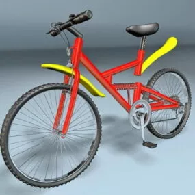Red & Yellow Mountain Bike 3d model