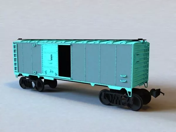 Green Train Caboose 3d model