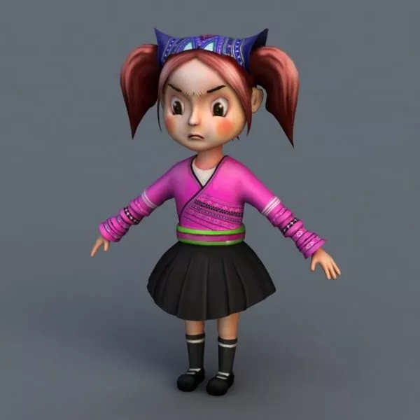 Cute Little Girl 3d model Cute Little Girl 3d model