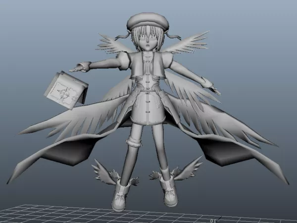 Sad Angel Statue 3d model