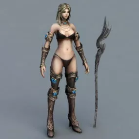 Beautiful Sorceress Art 3d model