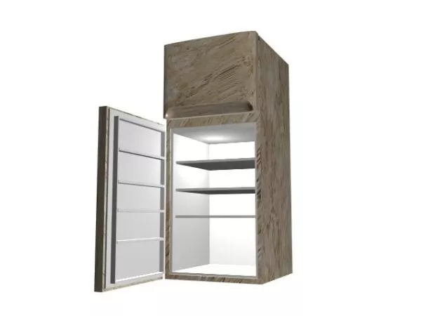 Lowpoly Refrigerator Freezer Smooth Edge 3d model