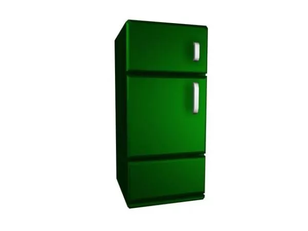 Double Door Refrigerator White Color 3d model