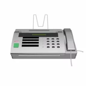 White Fax Machine 3d model