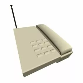 White Cordless Telephone 3d model