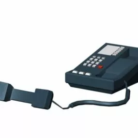 Blue Office Telephone 3d model