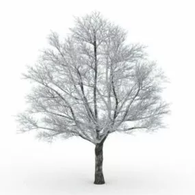 Snow Falling On Tree 3d model