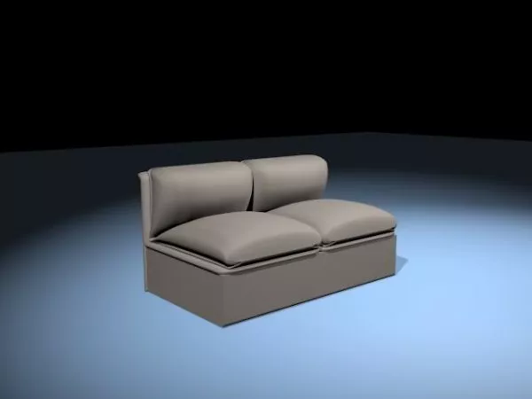 Armless Loveseat 3d model Armless Loveseat 3d model
